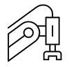 Set line icons of robotic industry